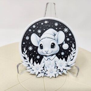 Cute Mouse Christmas Tree Ornament Holiday Decoration 3"